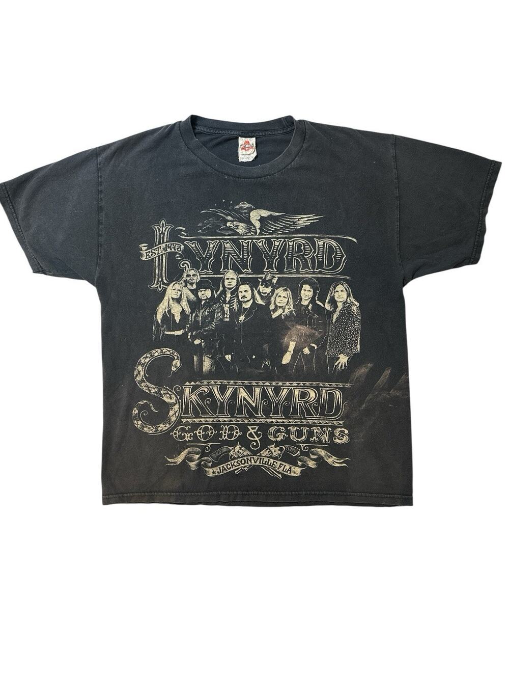 Lynyrd Skynyrd God and guns Jacksonville Florida 2010 Y2K concert T Shirt VTG